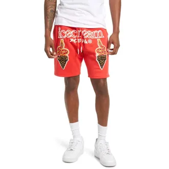 Icecream Icecream Lemon Shorts Mens Tomato Red Embroidered Cone Patch Drawstring FROG505