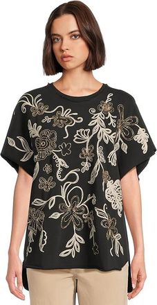 Johnny Was French Terry Poncho Womens Clothing Black : XL/2XL, Cotton/Terry