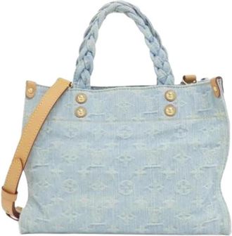Louis Vuitton Pre-owned Vintage Handbag - Dames - Vintage Handtas - Blauw - ONE Size - Katoen - Vintage