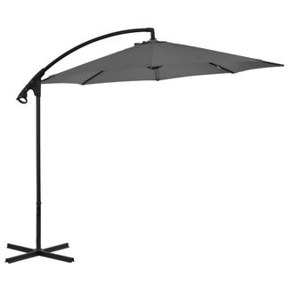 Berkfield Home Cantilever Umbrella with Steel Pole 300 cm Anthracite in Black