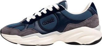 Colmar Legacy Sneakers met Su&egrave;de en Leren Inzetstukken - Heren - Sneakers - Blauw - 44 EU - Su&egrave;de - Schoenen