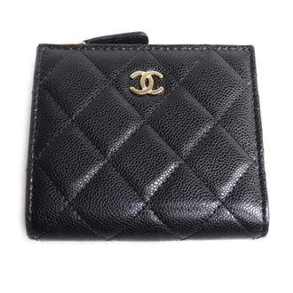 Chanel Black Leather Wallet (Bi-Fold) (Pre-Owned)