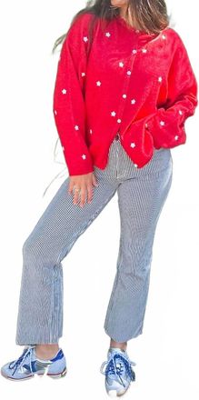 Kut from the Kloth Kelsey High Rise Ankle Flare Jeans In Navy/ivory
