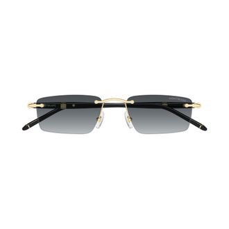 Montblanc Rimless Rectangular Sunglasses With Gold Accents