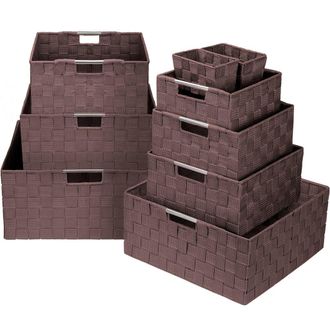 Sorbus Chocolate Woven 9-Piece Basket Set at Nordstrom Rack