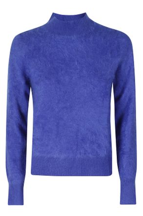 Essentiel Indigo Blue High-Neck Cashmere Sweater