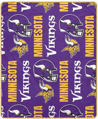 Pegasus Sports Minnesota Vikings Nfl Team All-Over Logo Soft Fleece Throw