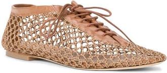 Staud Kit Lace-Up Flat in Tan at Nordstrom, Size 10.5Us