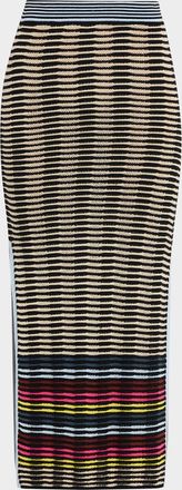 Christopher John Rogers Wave Knit Midi Pencil Skirt