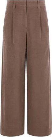 Brunello Cucinelli Pantalones de sastre holgados - Trousers - Mujer - Marr&oacute;n - L