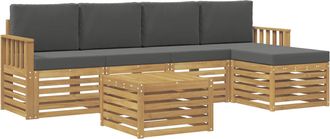 vidaXL Conjunto De Sof&aacute;s De Exterior 6 Uds. Blanco Y Antracita Vidaxl