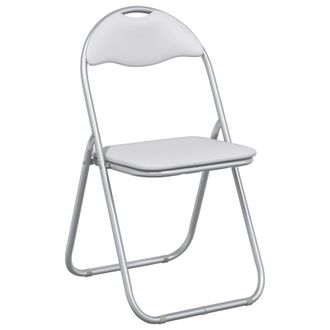 vidaXL Silla Plegable 8 Uds. Cuero Sint&eacute;tico Y Gris 48 X 43,5 X 81 Cm Vidaxl