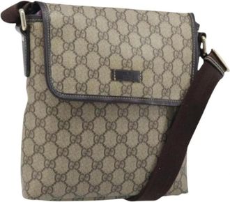Gucci Pre-owned Cross Body Bags, female, Beige, Size: ONE SIZE Pre-owned Vintage GG Canvas Shoulder Bag