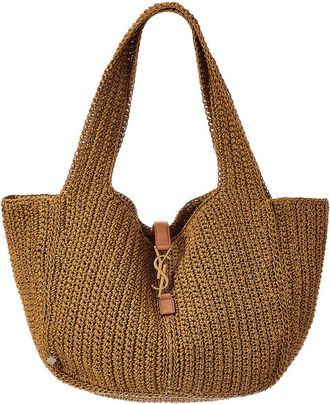 Saint Laurent Le 5 A 7 Bea Cord & Leather Tote