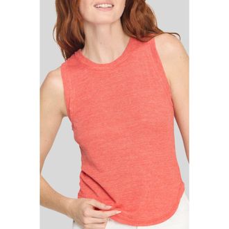 Project Social T Libra Textured Rib Ringer Tank in Kisses at Nordstrom, Size X-Small
