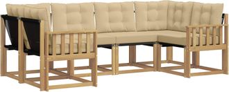 vidaXL Conjunto De Sof&aacute;s De Exterior 6 Uds. Y Beige Vidaxl