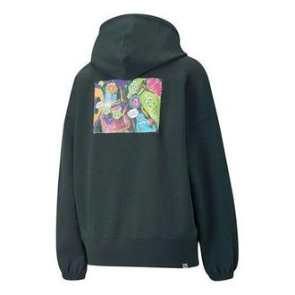 Puma (WMNS) PUMA Downtown Graphic Hoodie Green 533049-80