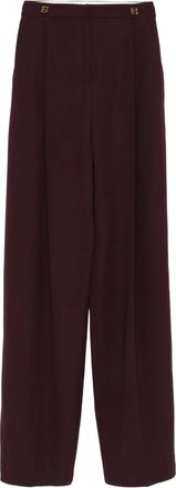 Elisabetta Franchi Pantaloni con pieghe frontali - Rosso