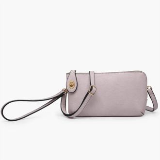 Jen & Co. Womens Crossbody Wristlet With Twist Lock Closure In Dusty Lavender
