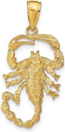 Diamond2Deal 14k Yellow Gold Solid Polished Open-Backed Scorpion Pendant