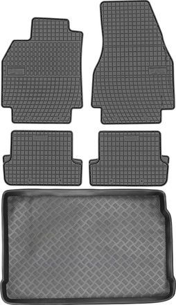 OEM Juego De Alfombrillas De Goma Para Renault Megane Ii Hatchback (2002-2008) + Alfombrilla Para El Maletero