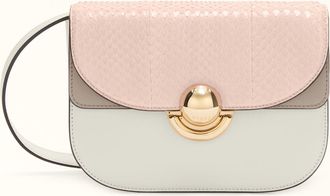 Furla Sfera Crossbody Mini Dusty Pink Pink Elaphe Lux Leather + Soft Calf Leather Woman