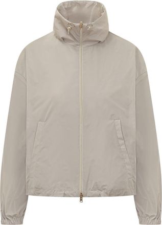 Herno Grey Solid Mock Collar Jacket