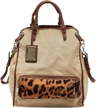 Dolce & Gabbana Pre-owned Backpacks, female, Beige, Size: ONE SIZE Pre-owned Canvas Backpack