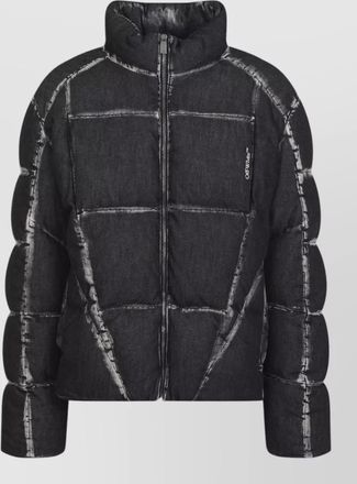 Off-white denim quilted puffer jacket