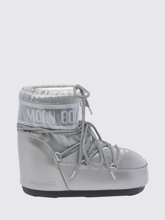Moon Boot Doposci bassi Icon in nylon laminato argento e oro