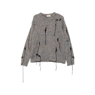 ATOMOFACTORY Distressed Marl-knit Sweater