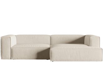 MICADONI Modulares 4-Sitzer Design Ecksofa Nuria mit Eckteil rechts - Samtbezug