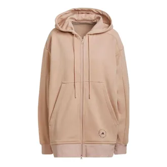 adidas (WMNS) adidas By Stella McCartney Logo Print Zip-Up Hoodie Asia Sizing Beige H59289