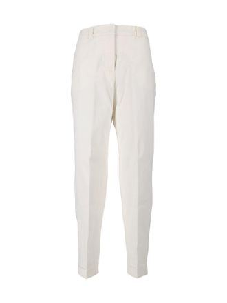 PESERICO White Tailored Straight-Leg Formal Pants