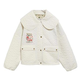 Barbour Light Jackets, female, White, Size: XS Quilted Jacket with Embroidery