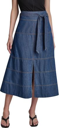DKNY Crosby Denim Midi Skirt in Crosby Wash at Nordstrom, Size 16