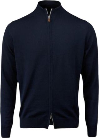 Stenstr&ouml;ms Cardigans, male, Blue, 2XL, Merino Wool Zip Cardigan