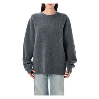 Extreme Cashmere Geribbelde Kasjmiertrui - Dames - Cashmere truien - Grijs - ONE Size - Kasjmier - Truien & Vesten