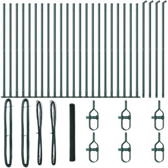 vidaXL Vidaxl - Reja Con Postes Verde 1.5 X 50 M Acero Recubierto De Pvc