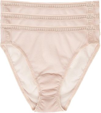 OnGossamer 3-Pack Mesh High Cut Briefs in Champagne at Nordstrom, Size X-Large