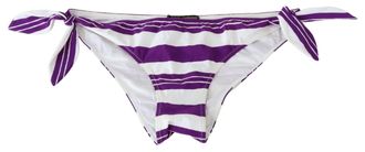Dolce & Gabbana Womens Purple White Stripes Beachwear Bikini Bottom Nylon Elastane Clothing