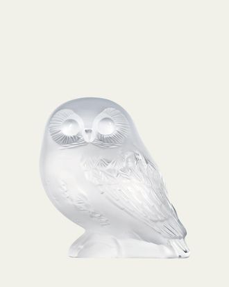 Lalique Shivers Crystal Owl Figure