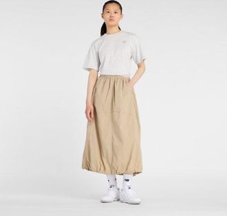 New Balance Donna NBX Shifted Woven Skirt in Grigio, Politessuto, Taglia 2XL