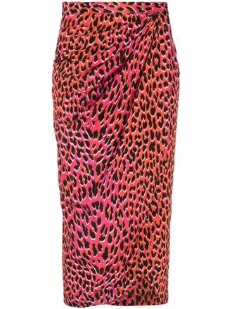 Zadig&Voltaire Jamelia leopard-print silk skirt - Pink