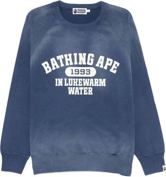 A Bathing Ape Destroy Washed Effect Relaxed Fit Crewneck Sweatshirt m
