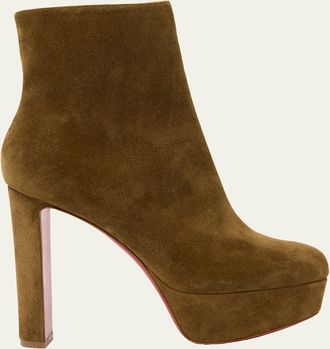 Christian Louboutin 55mm Loo Suede Ankle Booties