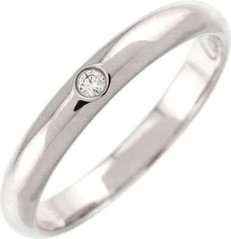 Cartier Silver Platinum 950 Band Ring (Pre-Owned)