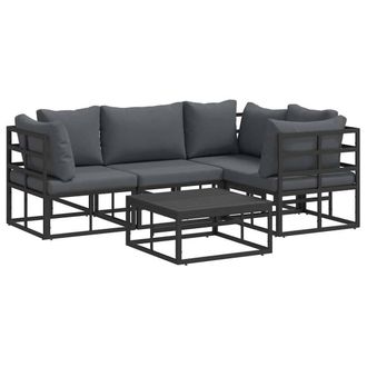 Berkfield Home Garden Sofa Set 5 pcs Black 70 x 70 x 32 cm Aluminium