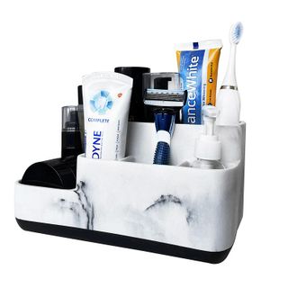 OEM Portaspazzolino, Organizer Da Bagno Rimovibile, Contenitore Multifunzionale A 5 Scomparti Per Trucco, Cancelleria, Matite, Dentifricio, Spazzolini Da 