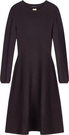 A|X Armani Exchange Vestido Midi de Punto de Corte Regular - Dresses - Mujer - Negro - XS
